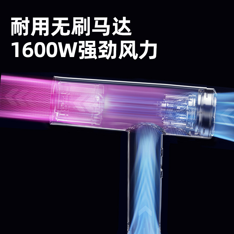 跨境新款吹风机无刷高速锤子电吹风大功率吹风筒磁吸风嘴美发电器