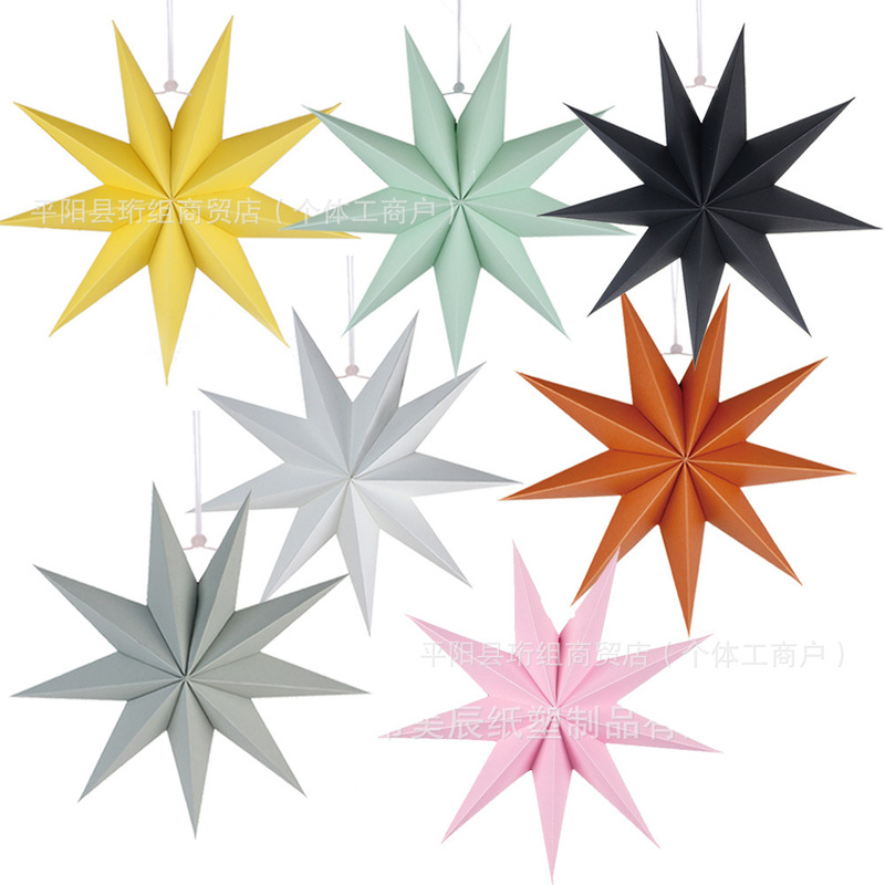 Ready Supply of 30cm Nine-Pointed Star Paper Star Hangings, Christmas Party Decorations, Kindergarten Shopping Mall Window Decorations Ready Supply of 30cm Nine-Pointed Star Paper Star Hangings, Christmas Party Decorations, Kindergarten Shopping Mall Window Decorations