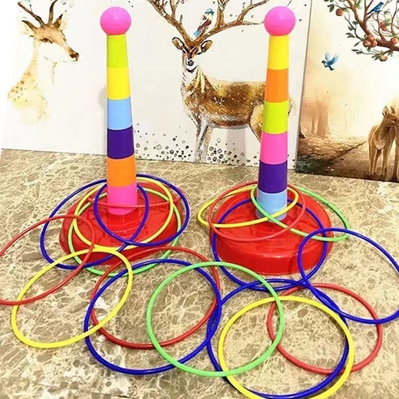 Large Ring Toy Jenga Children's Parent-Child Throwing Game Street Stall Wholesale Stress Relief Toy Manufacturer Direct Sale
