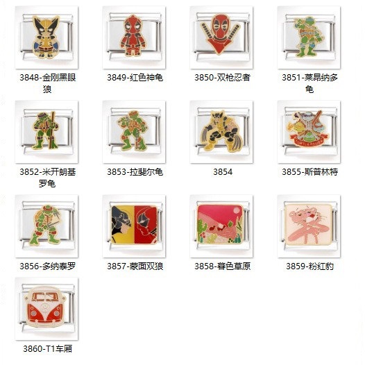 Xiaohongshu 핫 세일 스테인레스 스틸 쥬얼리 미스터리 닌자 모듈 팔찌 이탈리아 참 팔찌