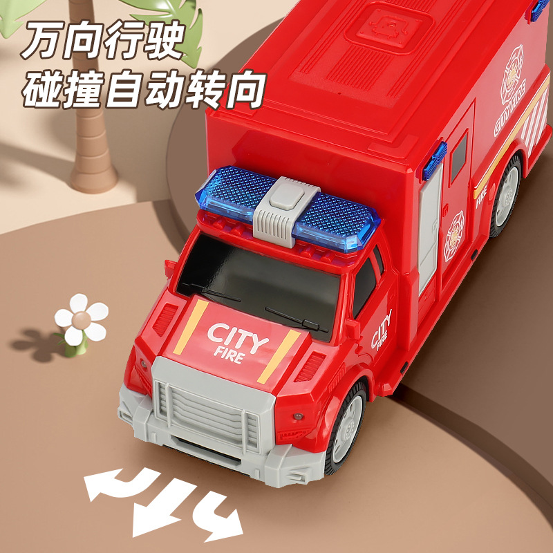 Coche de policía universal eléctrico para niños Luz de música Historia de cinturón Educación Temprana Camión de bomberos Policía especial Coche de juguete Venta al por mayor