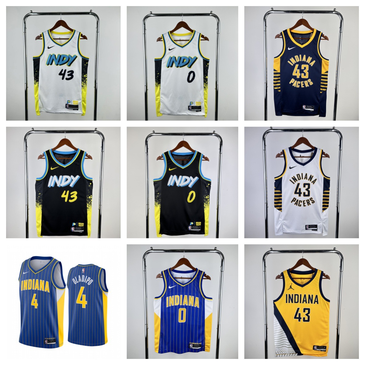 25Th Season Pacers Heat Press No. 43 Hill-Campbell No. 0 Harry-Berton No. 4 Oladipo Cross-Border Jersey