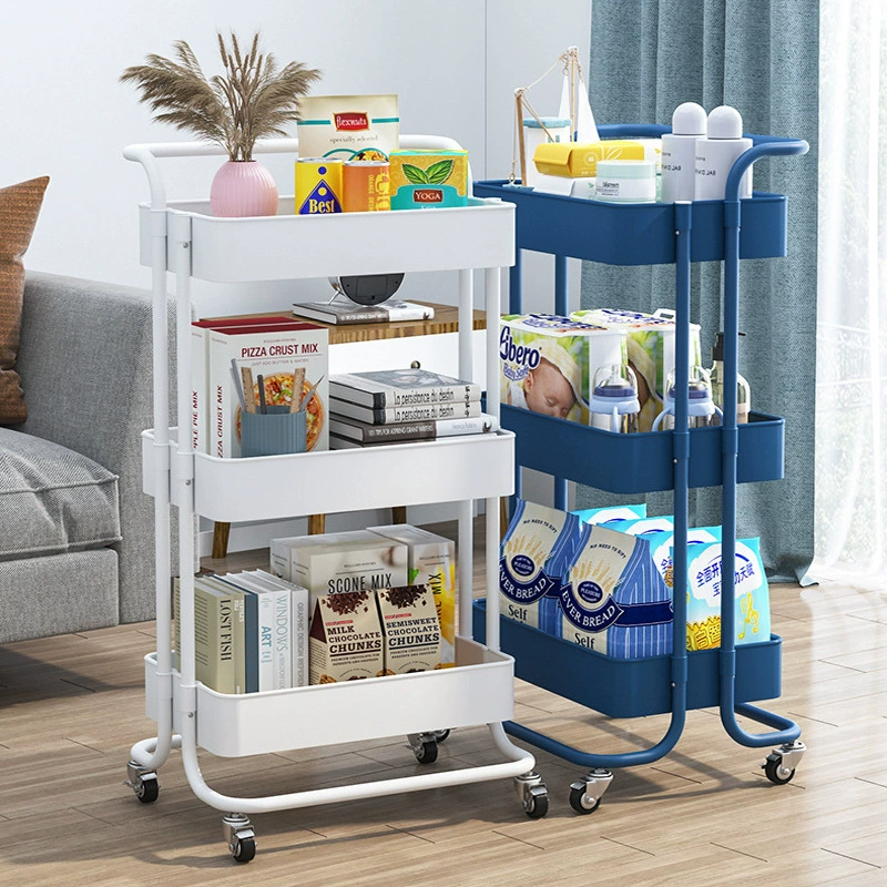 Тележка для хранения многофункциональная кухонная стойка для хранения тележка Мобильная обеденная боковая полка Стеллаж для хранения овощей корзина для фруктов
