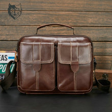亚马逊爆新款真皮男包头层牛皮商务包休闲斜挎单肩挎包一件代发