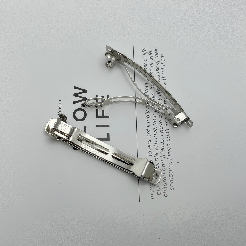 Versión coreana del clip de resorte impreso de dos piezas de tres piezas, clip automático, clip inferior, clip grueso, suministro directo de fábrica de accesorios de joyería de bricolaje