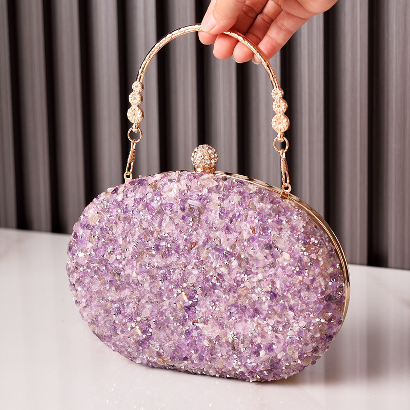 Bolso de noche de diamante transfronterizo bolso de noche de diamante redondo mango bolsa de cheongsam bolsa de banquete de comercio exterior bolsas directas de fábrica