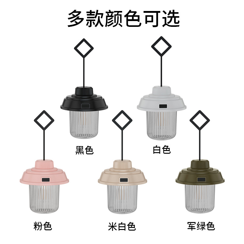 Transfronteriza al aire libre camping luz atmósfera iluminación camping retro linterna regalo USB carga impermeable resaltar araña