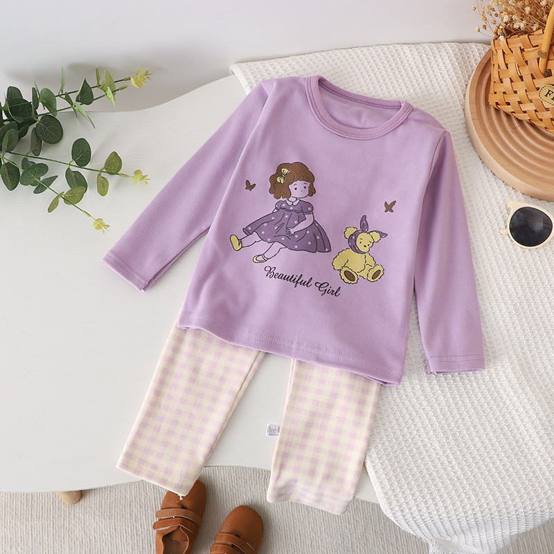 Nueva ropa para niños, primavera y otoño, ropa interior para niños, ropa de otoño para niños, pantalones largos, pijamas para niñas pequeñas y medianas, ropa de hogar al por mayor image 10