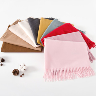 New 230g gold label Light prickly solid color cashmere scarf monochrome men's and women's scarf shawl annual red scarf