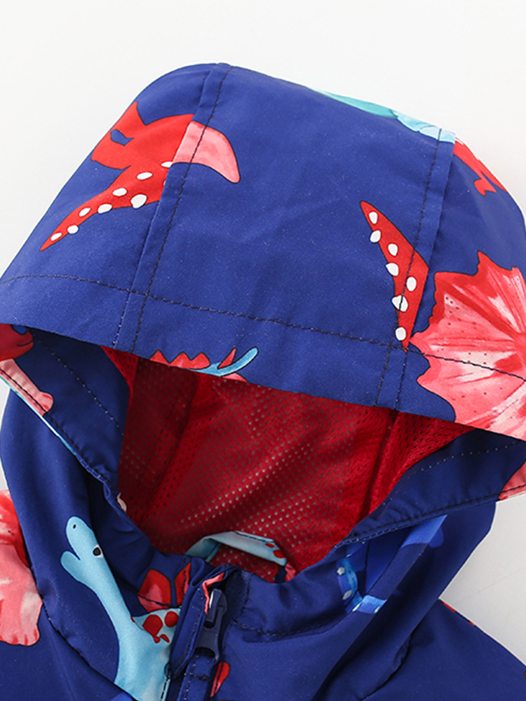Malwee abrigo de niños Primavera y otoño nuevo europeo y americano medio y pequeño estilo occidental de los niños cremallera camisa guapo abrigo de los niños con capucha