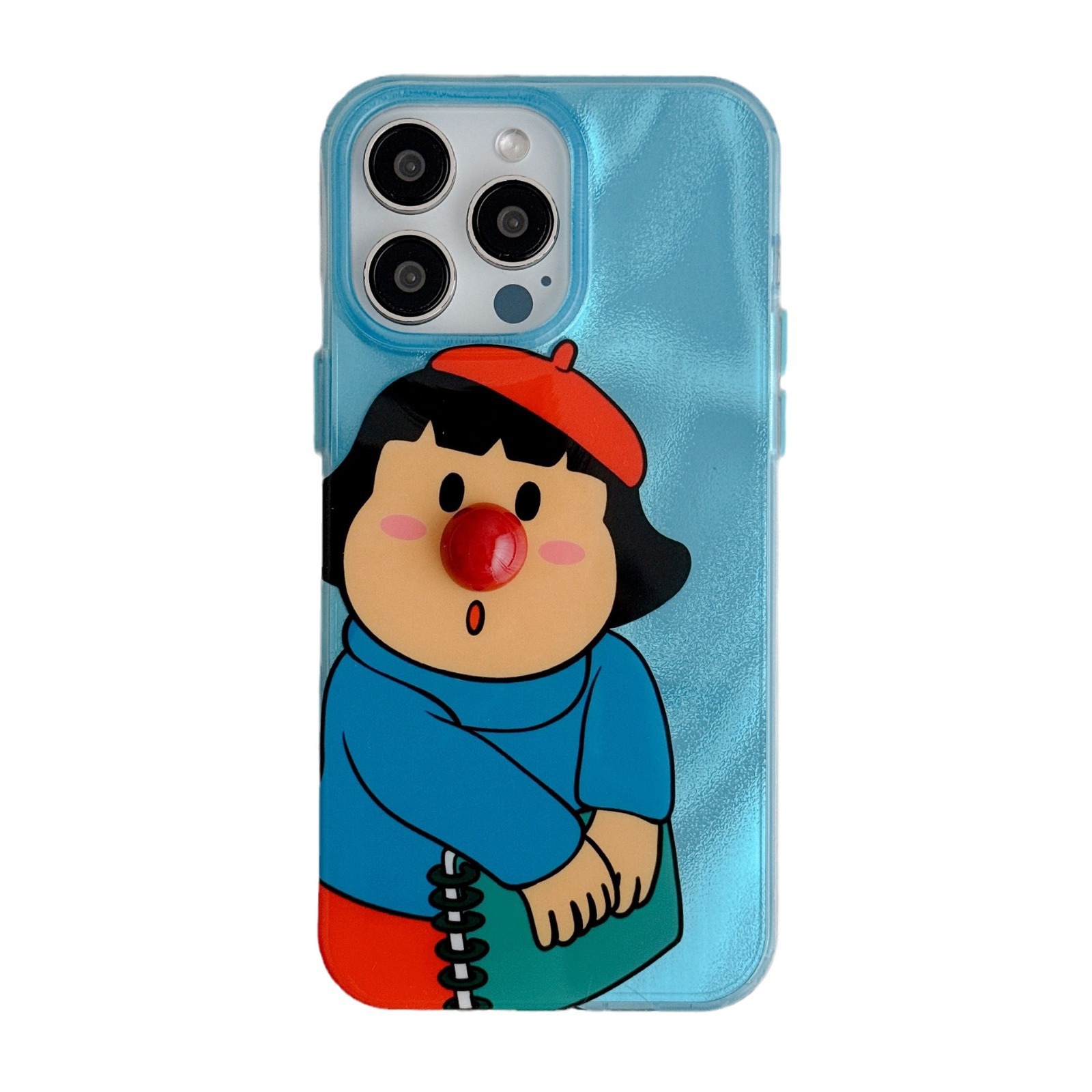 Divertido sombrero rojo de dibujos animados niña gordita apple 15promax nariz roja 15pro funda para teléfono ip14p
