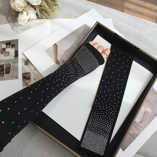 A 94169 Rhinestone Star Ice Silk Arm Sleeves �C��ǿձ��z��