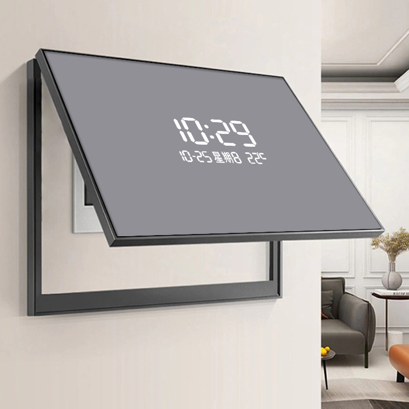 Electric meter box decorative painting led digital display clock solid color simple restaurant distribution box shielding box human body induction wall clock