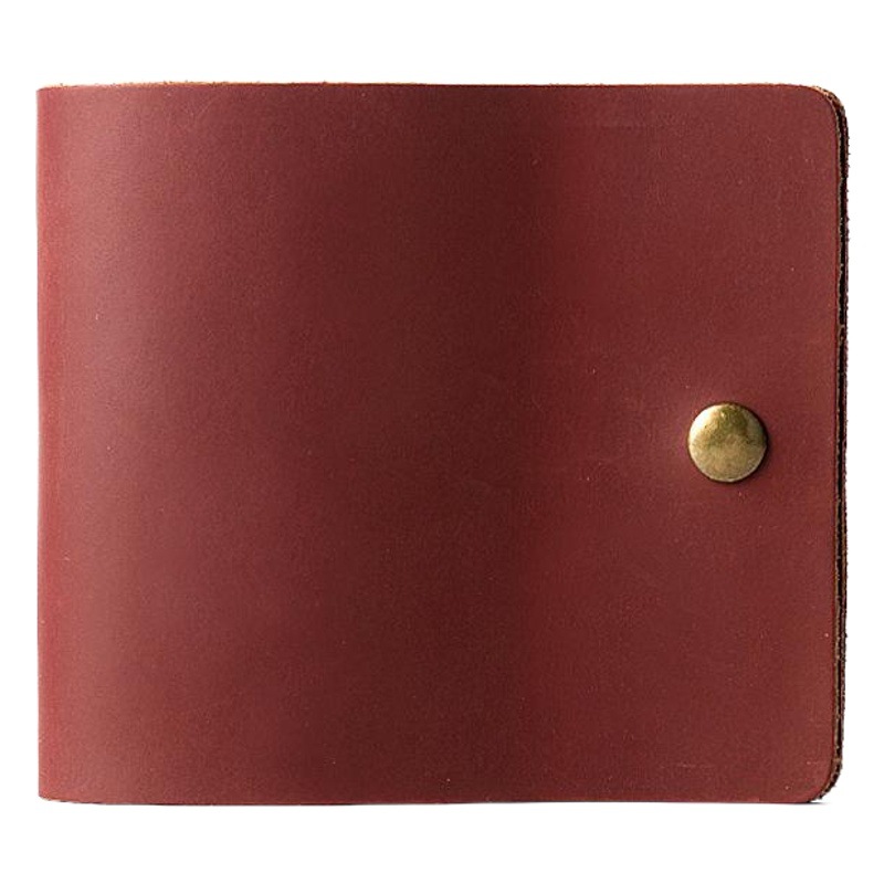 Men's and women's simple wallet buckle handmade leather money clip retro style horizontal cow wallet wholesale generation