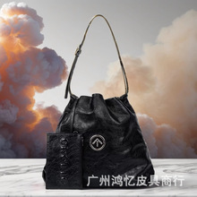 GROTT0箭头包新款垃圾袋包真皮大容量子母包单肩斜挎包一件代发