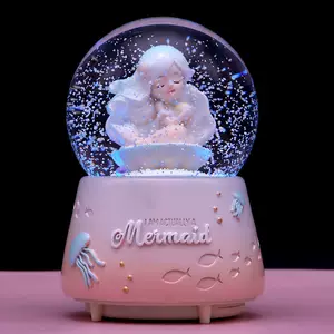 Mermaid crystal ball Shell Pearl music box decoration snow student creative gift birthday gift boutique