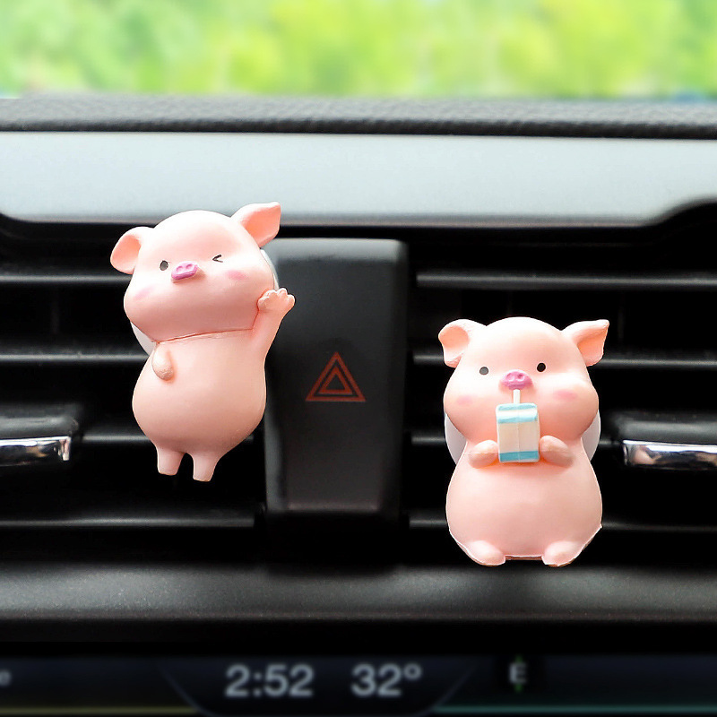 Decoración de perfume de coche, decoración de aromaterapia de cerdo lindo creativo, aire acondicionado, salida de aire, fragancia, productos de interior de coche