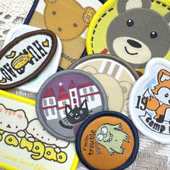 バッジデジタルスタンプ子供用漫画動物パッチステッカー刺繍ジーンズジャケットダウンジャケット装飾ラベル