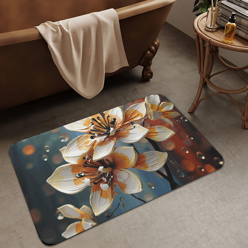 Alfombrilla de barro de diatomeas de flores tridimensionales de lujo ligero transfronterizo, alfombrilla de baño, alfombrilla de pie absorbente y antideslizante para el hogar, alfombrilla de entrada