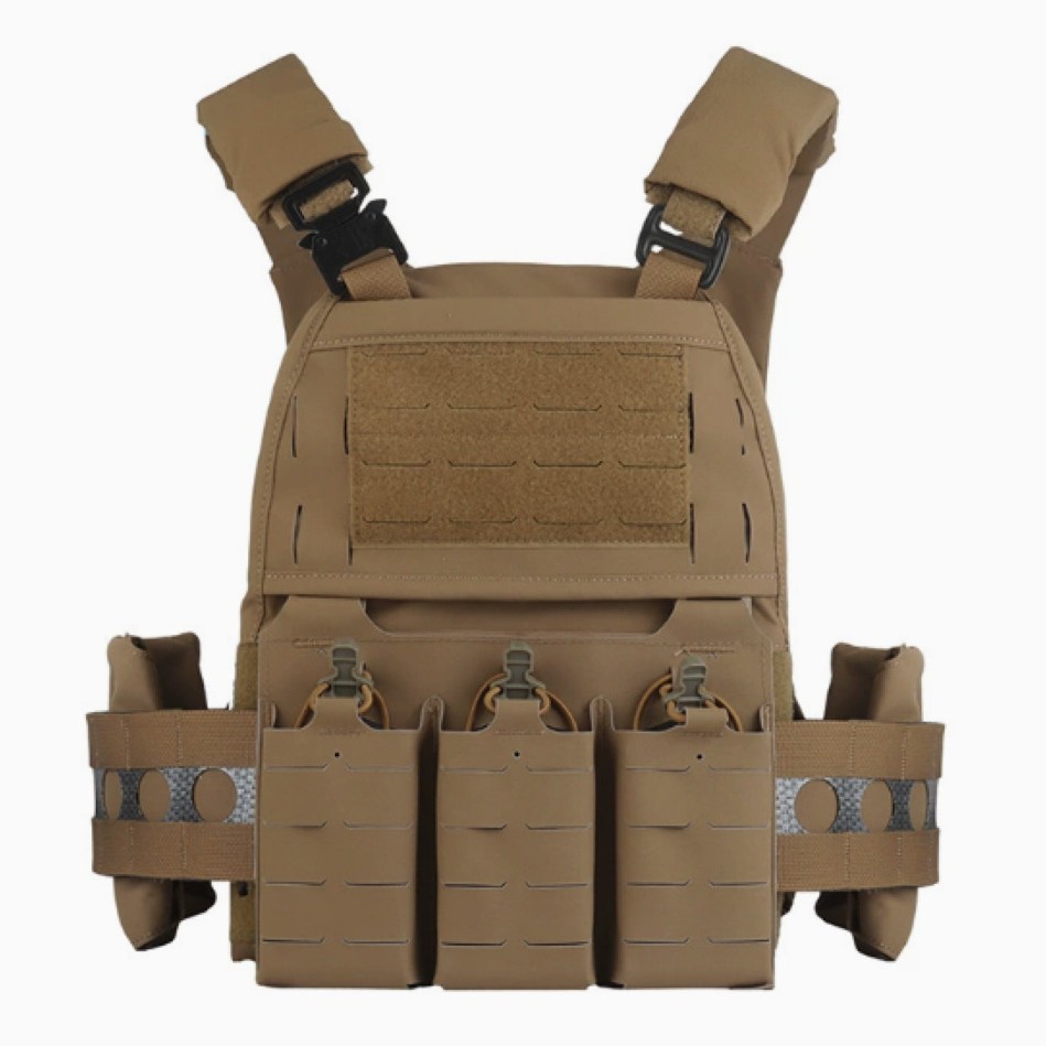Stock 600D nylon V5 chaleco táctico W4005 con triple MOLLE montaje multifuncional chaleco de desmontaje rápido image 4