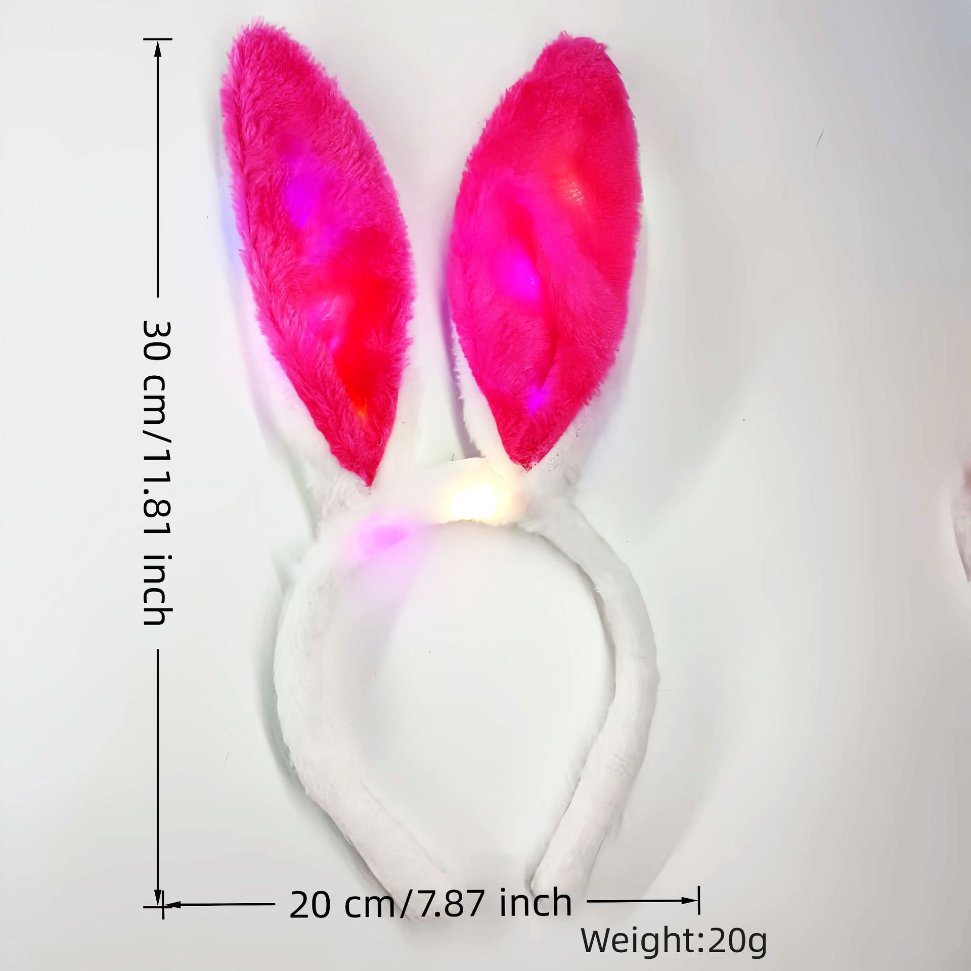 Transfronterizo luminoso conejo oreja banda de cabello adorable peluche banda de cabello oreja banda de cabello accesorios de vestir de fiesta de Pascua