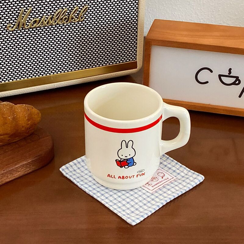 中古风可爱兔子马克杯陶瓷杯高颜值大容量情侣水杯新款家用咖啡杯|undefined