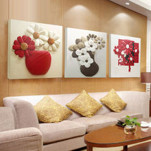 客厅装饰画现代简约无框画卧室壁画沙发背景墙挂画欧式抽象三联画