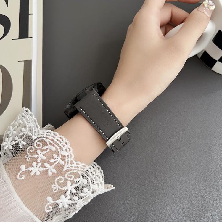 xDfind general cabeza plana correa de piel de tiburón negro 22mm / 20mm