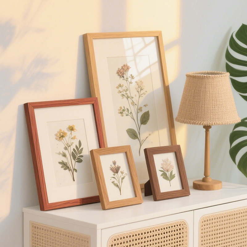 Wholesale Picture Frames, Display Frames, 6inch 7inch Frame Designs for Wall Hanging, Simple and Creative Wooden Frames for Dried Flowers, Handmade