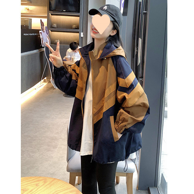 风衣外套女宽松休闲2025春秋新款今年流行条纹小众棒球服夹克上衣|undefined