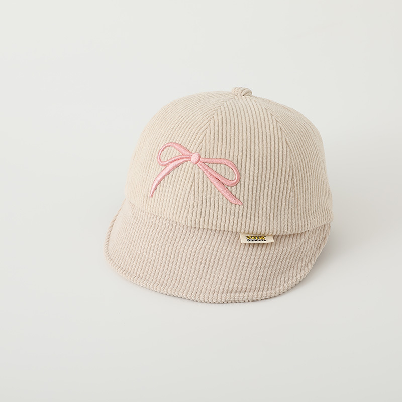 Sombrero de bebé bordado arco primavera y otoño nuevo estilo de moda para niños niñas bebés transpirables para niños gorra de boca de pato gorra