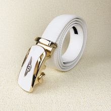 白色皮带男士牛皮自动扣青年裤带学生休闲韩版时尚百搭潮流款