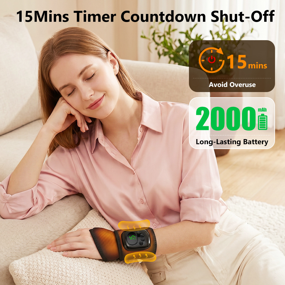 Cuatro tipos de masaje de airbag, cuatro marchas de fuerza, tres marchas de compresa caliente para proteger la muñeca para aliviar el dolor, 2000mah tiempo inteligente 15 minutos image 3
