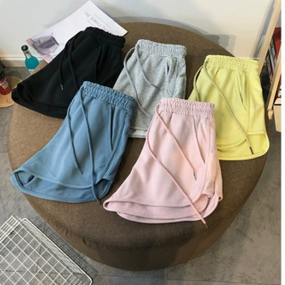 运动短裤女宽松跑步健身外穿高腰阔腿显瘦大码秋冬休闲居家裤子潮