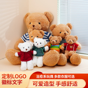 Sweater Bear Doll Wedding Pillow Doll Gift Printed logo Teddy Bear Doll Plush Toy