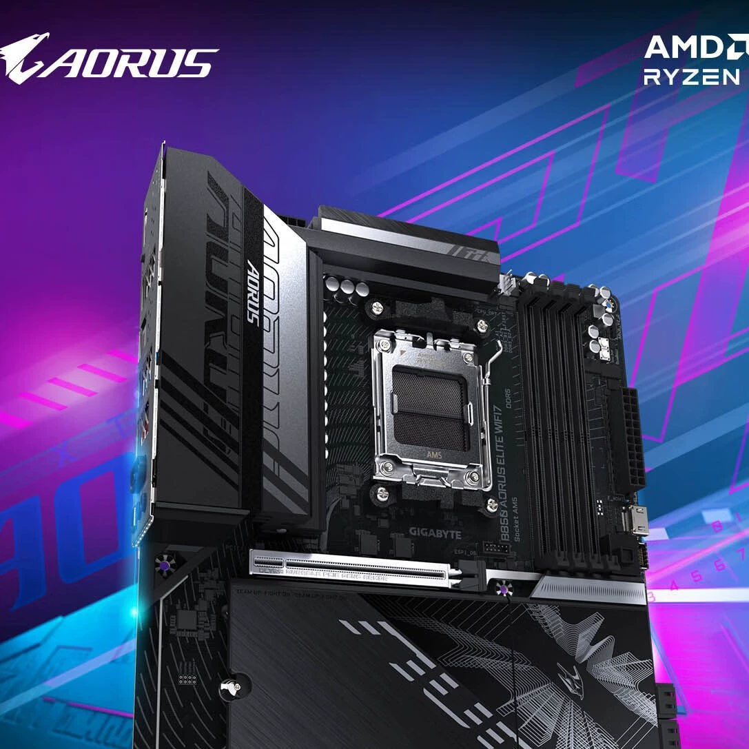 Материнская плата Gigabyte B850 AORUS ELITE WIFI7 DDR5, совместима с AMD CPU AM5 7900