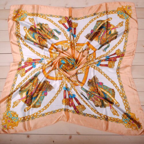Autumn and winter new style bohemian chain 90 satin square silk scarf wholesale bag accessories women's printed scarf