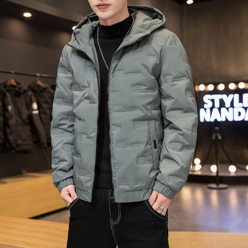 Winter 2022 New Style Cotton-padded Clothes Men's Hooded Cotton-padded Jacket Plus Velvet Thickened Fashionable Brand Down Cotton-padded Coat Youth Winter Coat