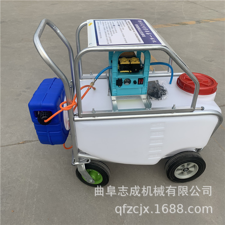 大棚杀虫手推式打药机 街道小区防疫消毒电动喷雾器 超细雾化微粒