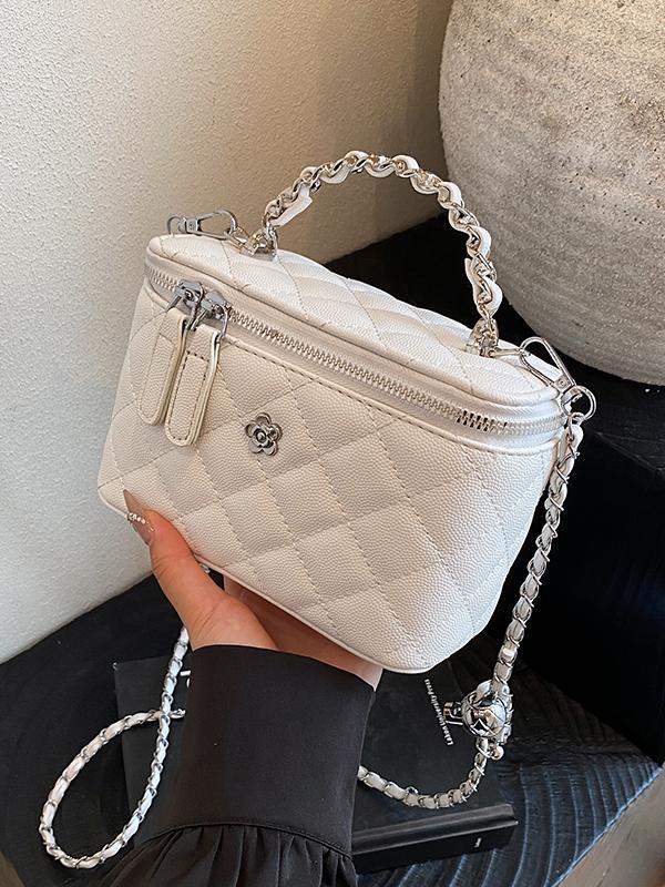 Caviar pequeña fragancia cadena de rombos bolsa cuadrada pequeña mujer 2025 nuevo bolso bandolera popular de alta gama de todos los partidos