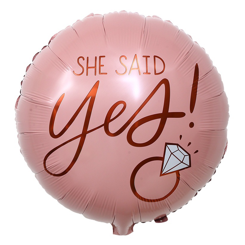 Anillo de diamantes de boda película de aluminio serie de globos suministros de boda arreglo de un solo partido Hago película de aluminio globo