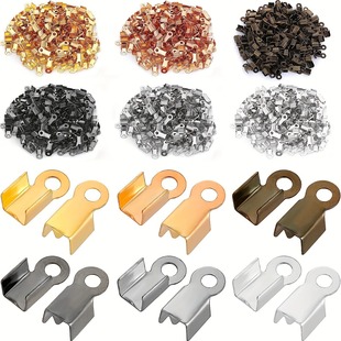 3Mm/4Mm Glossy Clamp Thread Leather Rope Small Clip Leather Rope Clip Buckle Wrapped Line Small Clip DIY Jewelry Accessories Material