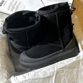 王一博雪地靴加绒年冬季桑坡羊皮毛一体保暖东北棉鞋男女