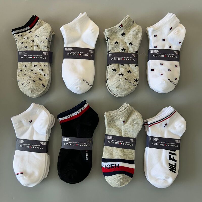 Thin, lightweight Tommy socks for export, suitable for men and women, couples, low-cut, shallow-mouth, short socks, perfect for spring, summer, and autumn, casual and sporty cotton socks
