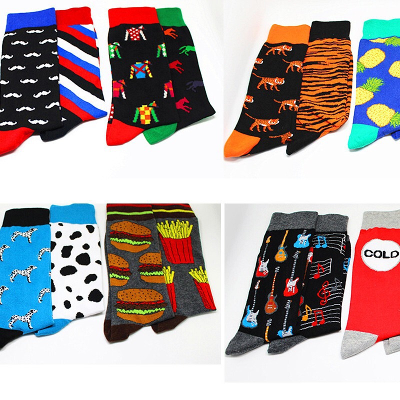 Cotton Personalized Yin-Yang Socks, Left and Right Feet Different Styles, Fashionable Men's Socks, Skateboard Style Cotton Socks, Mid-Tube Foreign Trade Men's Socks, Casual Cotton Personalized Yin-Yang Socks, Left and Right Feet Different Styles, Fashionable Men's Socks, Skateboard Style Cotton Socks, Mid-Tube Foreign Trade Men's Socks, Casual