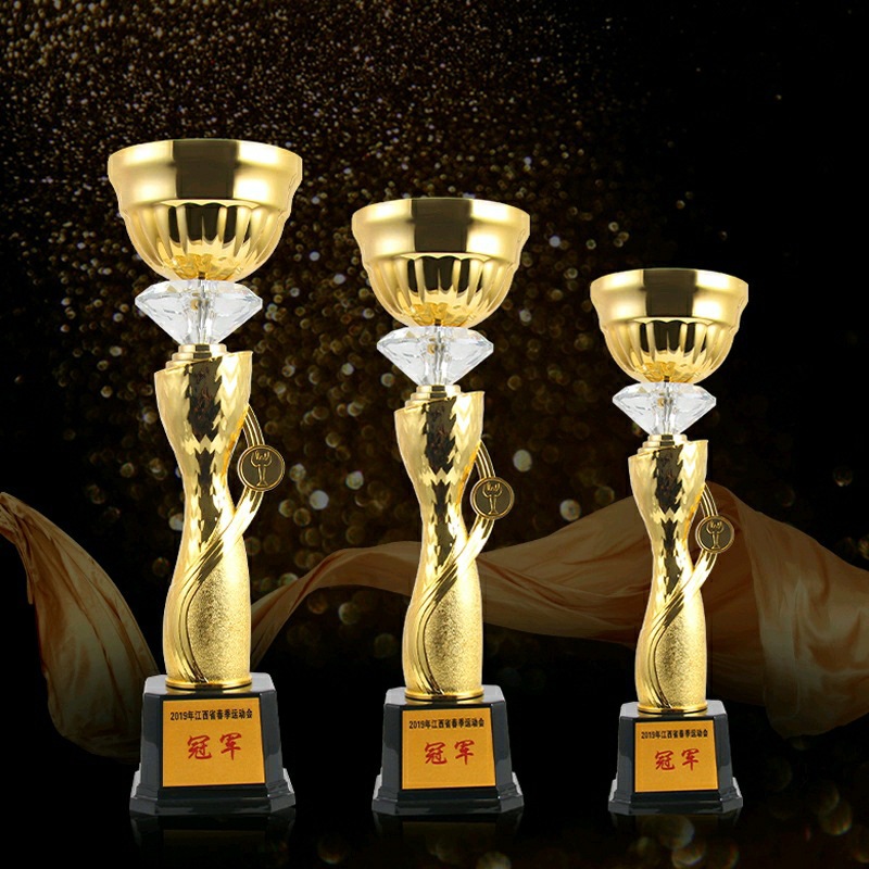 Trofeo metálico de recuerdo para eventos de celebración universales, premio para reuniones anuales, trofeo empresarial, trofeo de cinco estrellas