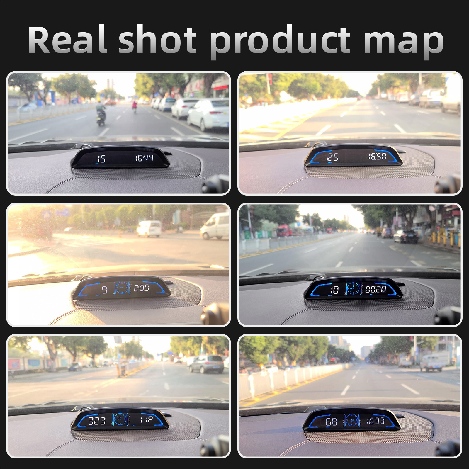 Hud Head-Up Display Gps Universal Head-Up Display High-Definition Hud Speedometer Warning Device Exclusively for Cross-Border Sales