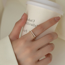 S925纯银活口珍珠戒指女轻奢小众设计高级感镶钻手饰百搭精致指环