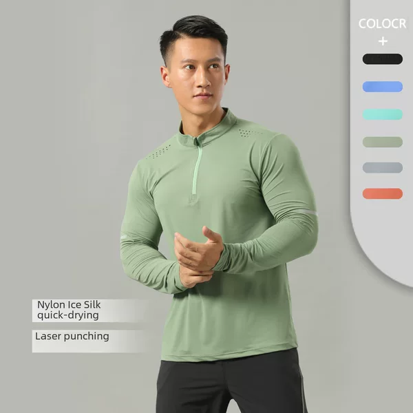 Autumn and Winter Fitness Tops, Basketball Running Sports Quick-Drying Clothes, Outdoor Elastic Quick-Drying T-Shirts, Long-Sleeved Men's Quick-Drying Clothes