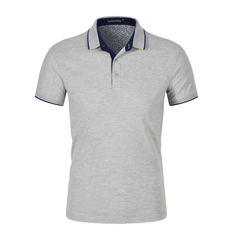 Summer golf stand collar polo shirt men's Korean version of short sleeve lapel advertising shirt T-shirt work clothes embroidered LOGO